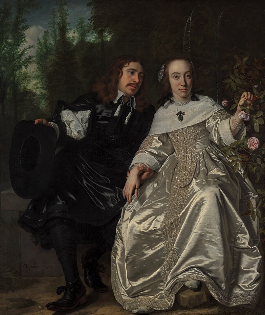 Jacob en zijn echtgenote met een satijnen jurk.jpg