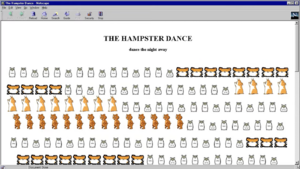 The Hampster Dance website in 1999 in Netscape Navigator 4.04.png